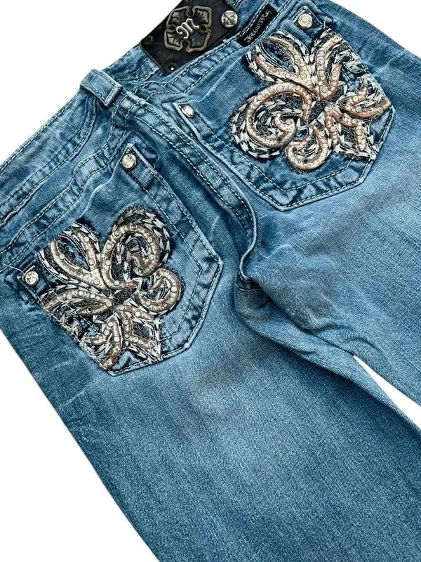 Miss Me flared Jeans blau Größe 27