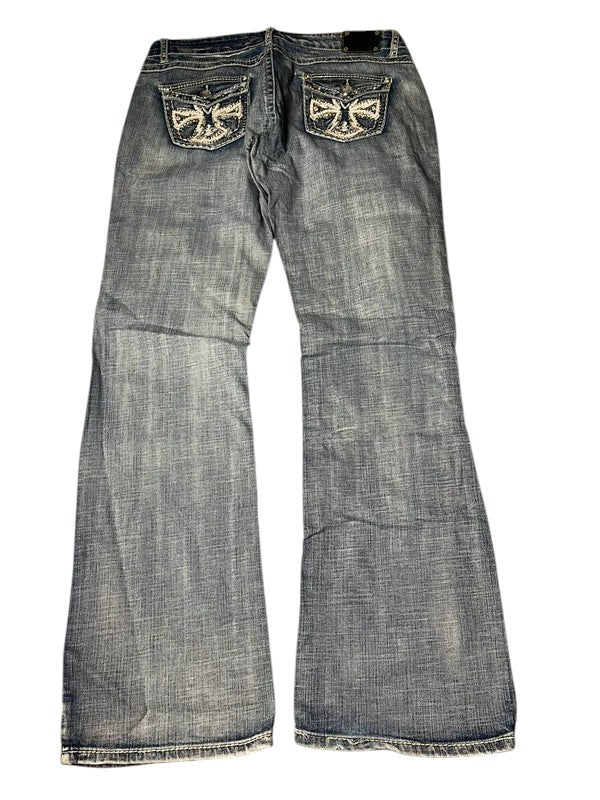 Wiced Heart Y2K flared Jeans blau Größe