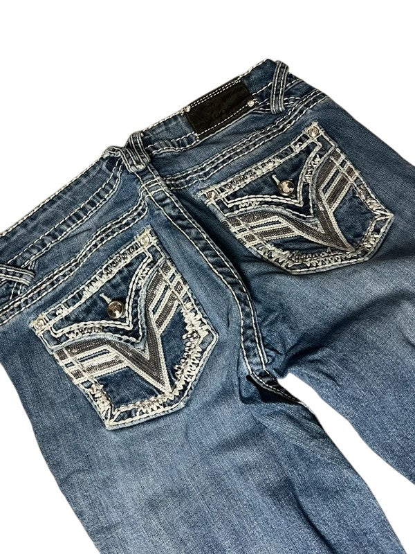 Vigoss Y2K flared Jeans blau Größe M
