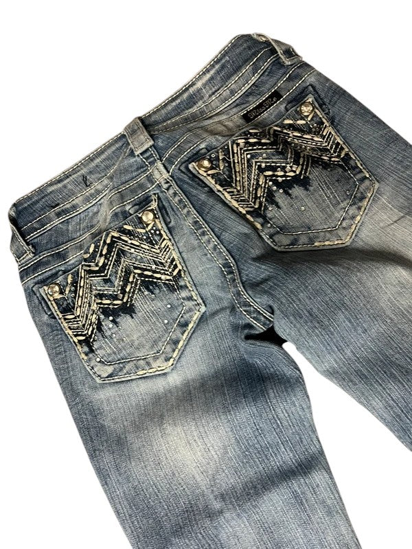 Miss Me flared Jeans blau Größe 22