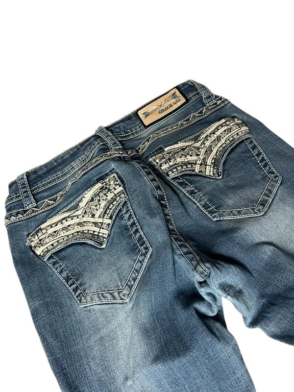 Grace Y2K flared Jeans blau Größe XXS