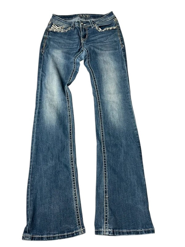 Grace Y2K flared Jeans blau Größe XXS