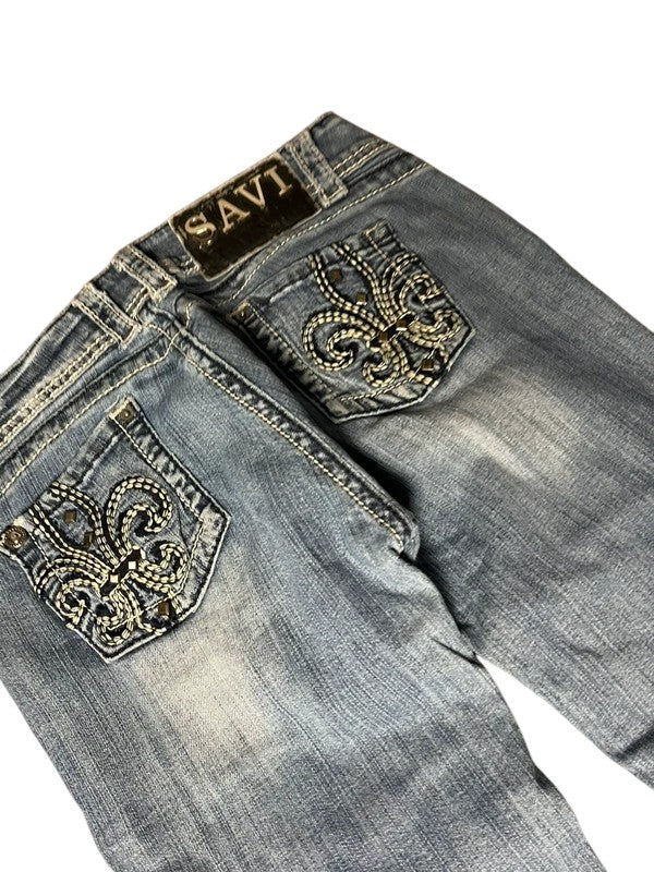 Savi Y2K flared Jeans blau Größe S