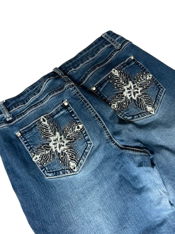 Y2K flared Jeans blau Größe S