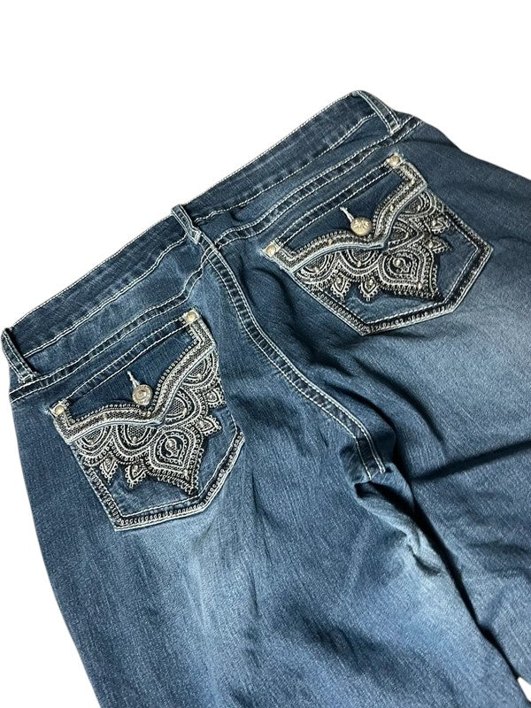 Y2K flared Jeans blau Größe L