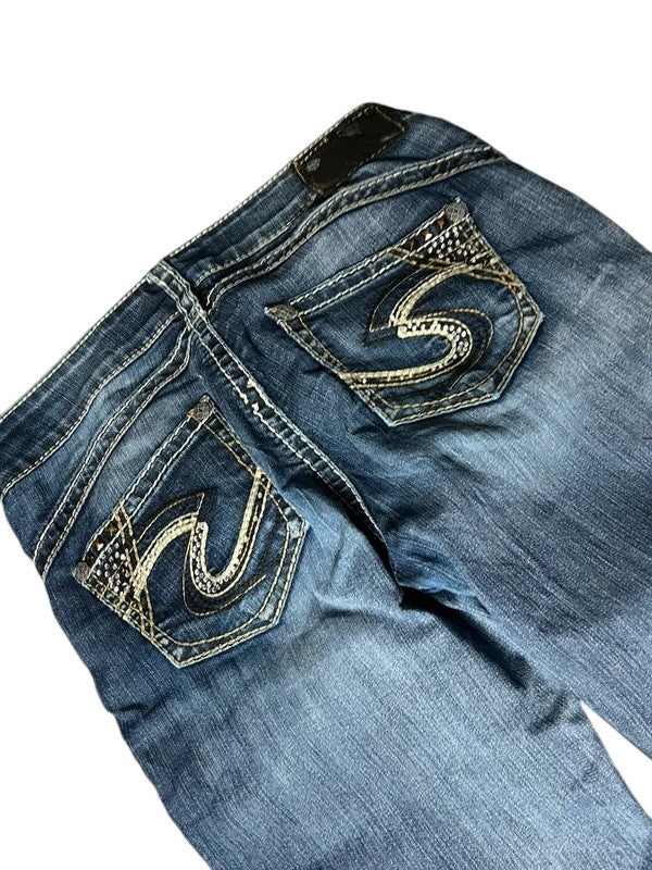 Silver Y2K flared Jeans blau Größe S
