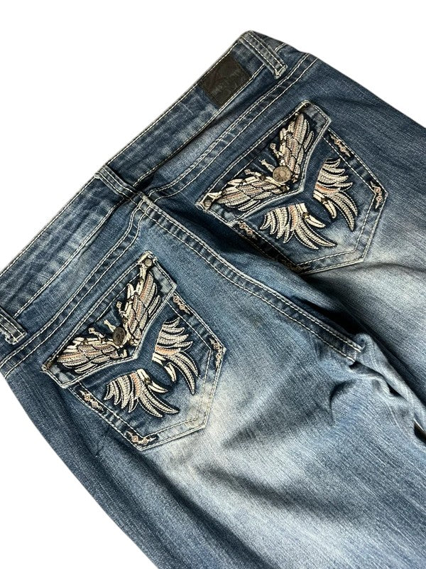 Love x Nation Y2K flared Jeans blau Größe M