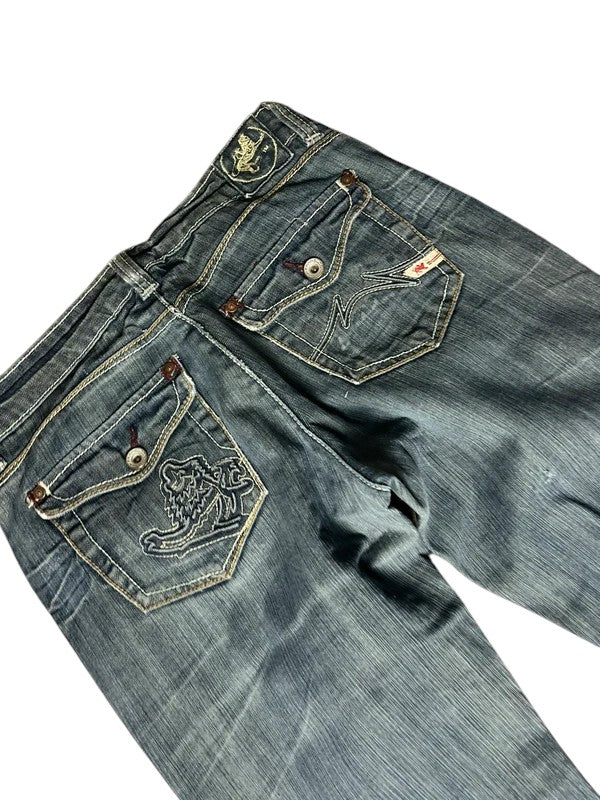 Y2K flared Jeans blau Größe S