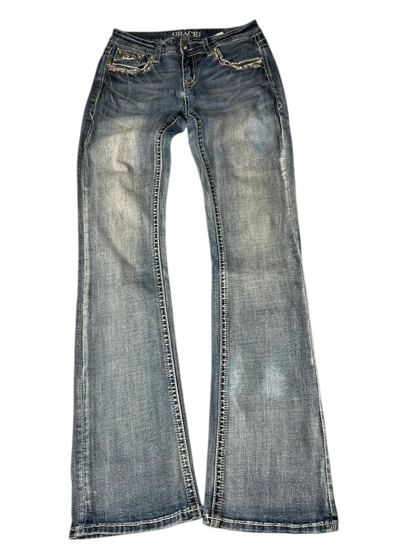 Grace Y2K flared Jeans blau Größe XXS