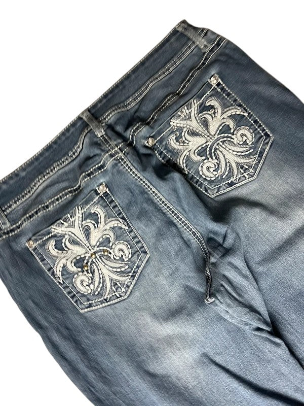 Y2K flared Jeans blau Größe L