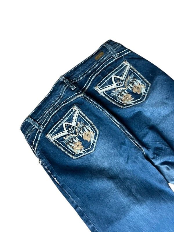 Y2K flared Jeans blau Größe M