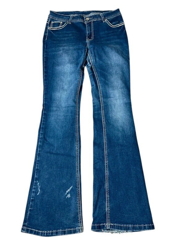 Y2K flared Jeans blau Größe M