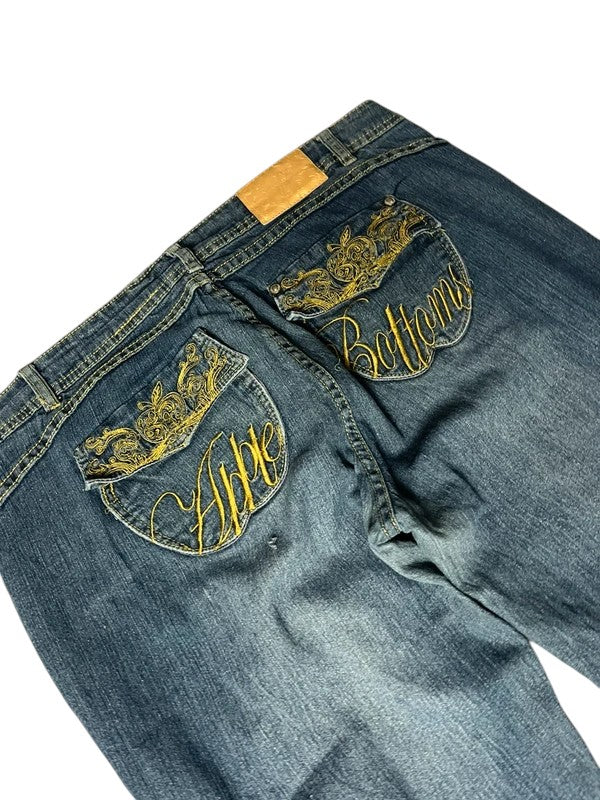 Apple Bottoms Y2K flared Jeans blau Größe XXL