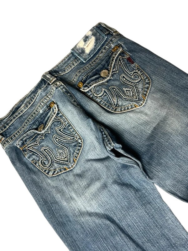 Mek Y2K flared Jeans blau Größe M