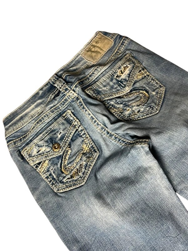 Silver Y2K flared Jeans blau Größe XXS