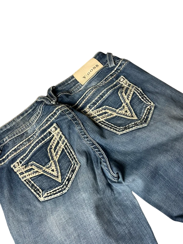 Vigoss Y2K flared Jeans blau Größe M
