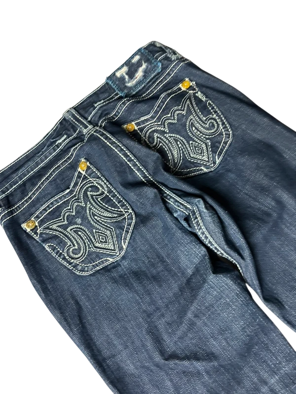 Mek Y2K flared Jeans blau Größe S