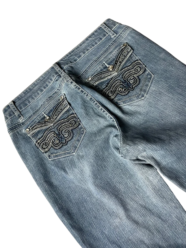 Y2K flared Jeans blau Größe M