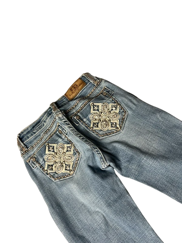 Grace Y2K flared Jeans blau Größe XXXS